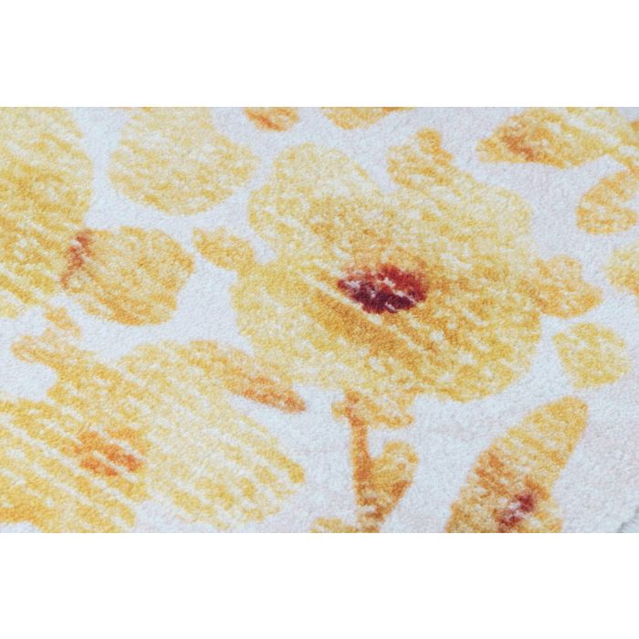 DKD Home Decor Alfombra Tropical de Flores Amarilla y Blanca 240x60x0.7 cm, de Poliéster y Algodón (2 Unidades) 2