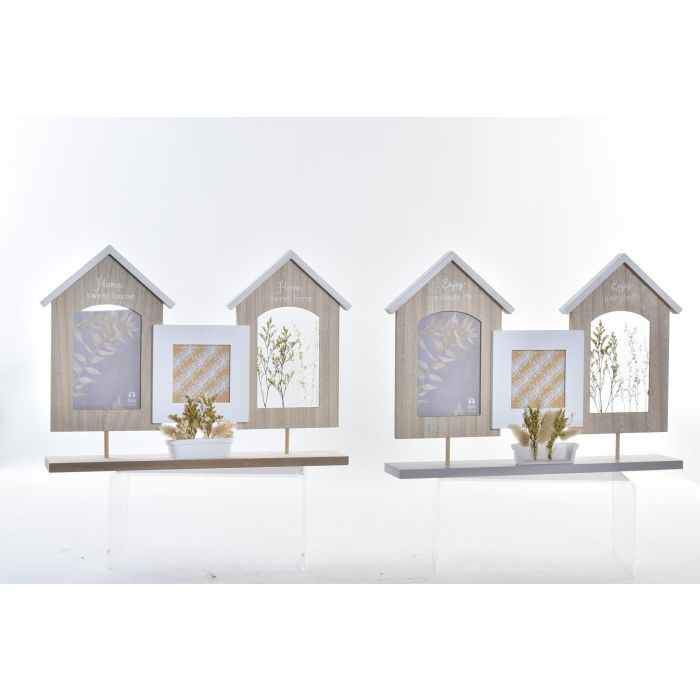 DKD Home Decor Marco Multifoto Urban con Detalles de Flor Marrón Blanco MDF Cristal Acabado Natural 42x7x29 cm (Pack 2 Unidades) 0 DKD Home Decor Marco Multifoto Urban con Detalles de Flor Marrón Blanco MDF Cristal Acabado Natural 42x7x29 cm (Pack 2 Unidades) 0