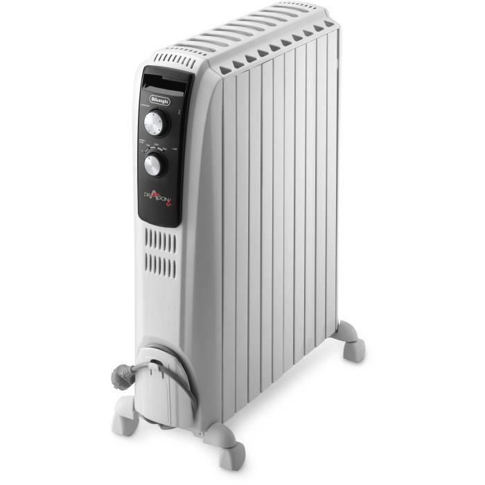 Radiador en baño de aceite Dragon4 DELONGHI - 2500W - 3 etapas de calentamiento - Tecnología Real Energy - Efecto chimenea Radiador en baño de aceite Dragon4 DELONGHI - 2500W - 3 etapas de calentamiento - Tecnología Real Energy - Efecto chimenea