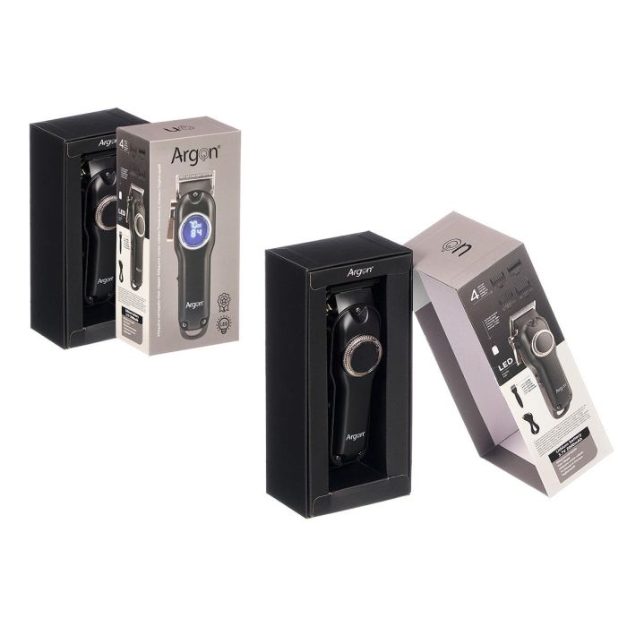 Argon Maquina Cortapelo LCD 2000mAh USB C Negra 20x8.3x10 cm (Set de 6) 2