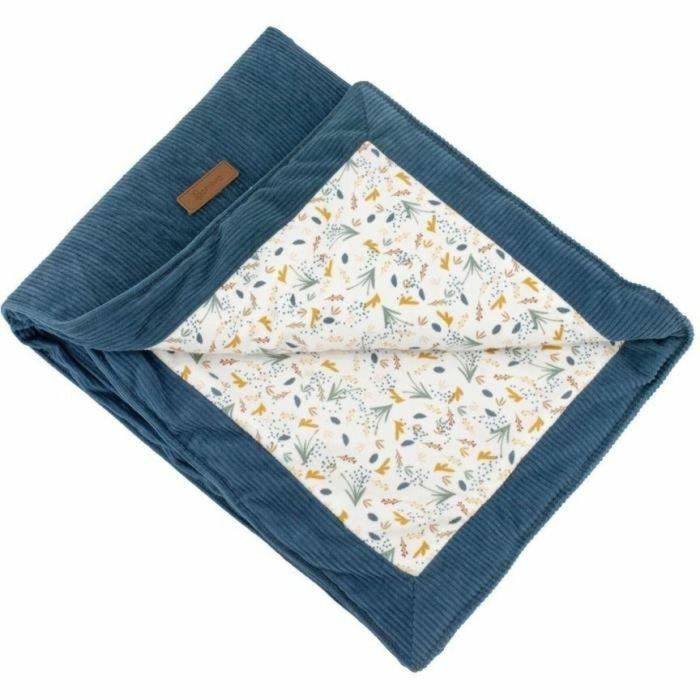 Domiva DOM3700948337769 Manta de doble cara Au Fil de l'Eau Indigo 75 x 100 cm