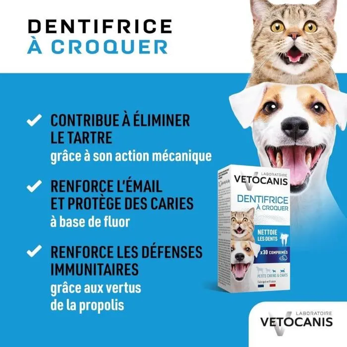 Vetocanis Plak Fighter Pasta de dientes masticable para gatos - 30 tabletas - Sabor a pollo - Lucha contra la placa dental 2