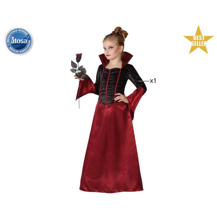 Disfraz Vampiresa Niña Infantil Drácula Elegante Halloween Talla 5-6 Años Disfraz Vampiresa Niña Infantil Drácula Elegante Halloween Talla 5-6 Años