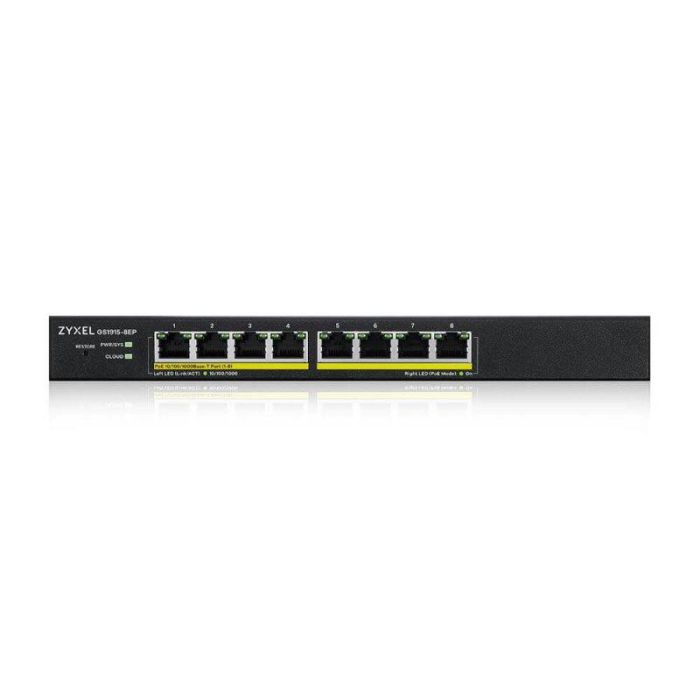 Zyxel Gs1915-8Ep, 8-Port Gbe Poe Smart Hybrid Mode Switch, Standalone Or Nebulaflex Cloud, 60 Watt 802.3At, Desktop, Fanless 1 Zyxel Gs1915-8Ep, 8-Port Gbe Poe Smart Hybrid Mode Switch, Standalone Or Nebulaflex Cloud, 60 Watt 802.3At, Desktop, Fanless 1