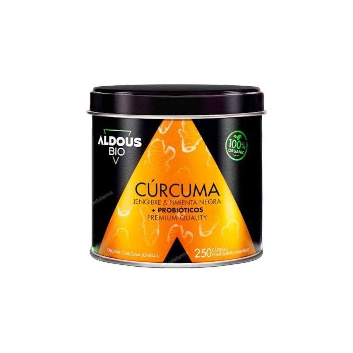 ALDOUS BIO Cúrcuma Eco con Jengibre, Pimienta Negra y Probióticos Bio 2