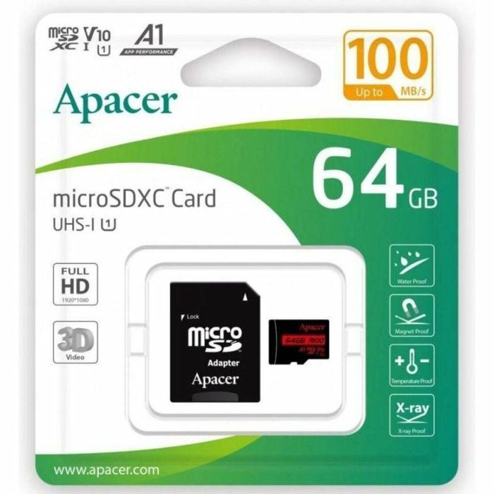 Tarjeta de Memoria Micro SD con Adaptador Apacer XC UHS 1 64 GB