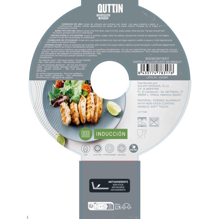 Inde Sarten 30 cm Alu.Forg.M/St Ind.Absolut Quttin 7