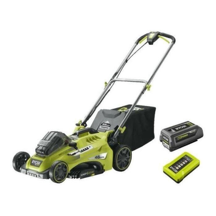 RYOBI Cortacésped inalámbrico MAX POWER 36V Power Assist Ø 40 cm Recogida y Mulching incl. Batería Litio+ 36V 5.0 Ah y Cargador 1.7A 1