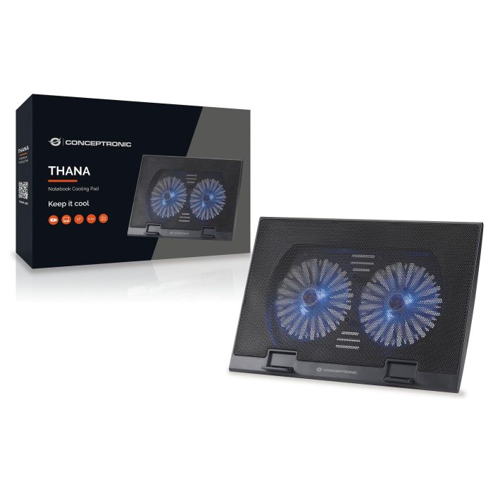 Conceptronic Base Refrigeración para Portátiles hasta 17" con 2 Ventiladores Ultrasilenciosos Ajustable 1 Conceptronic Base Refrigeración para Portátiles hasta 17" con 2 Ventiladores Ultrasilenciosos Ajustable 1