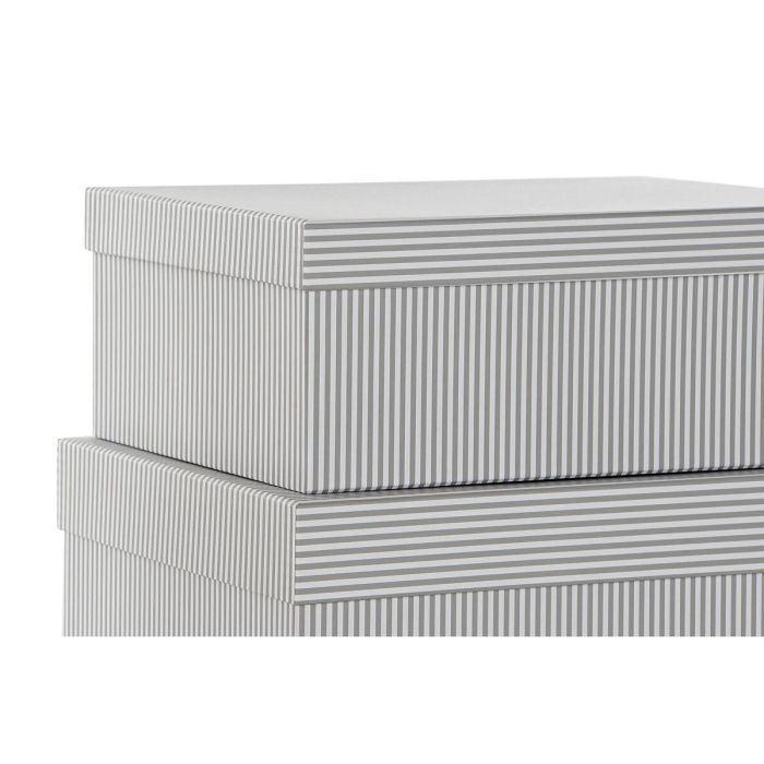 Caja DKD Home Decor Gris Blanco 33.5 x 15.5 x 43.5 cm Set de 10 2