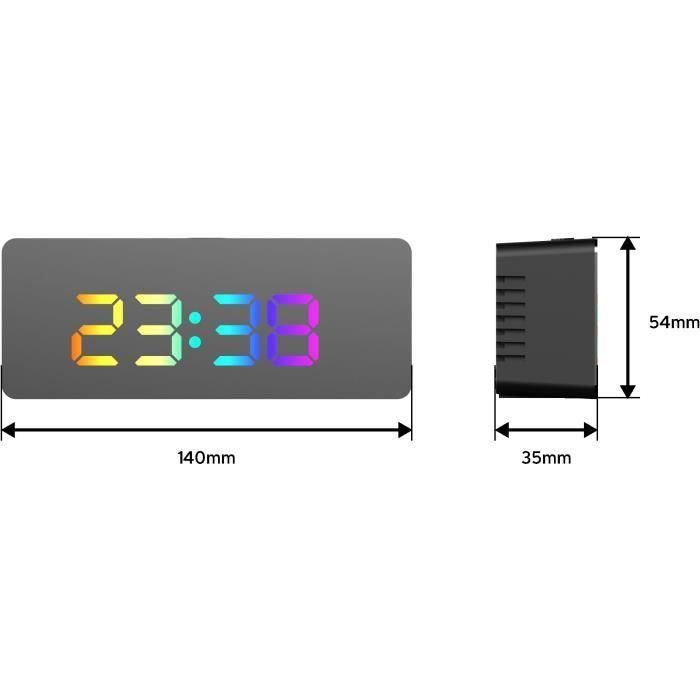 Despertador LED RGB - EVOOM - ESPEJO 1 Despertador LED RGB - EVOOM - ESPEJO 1