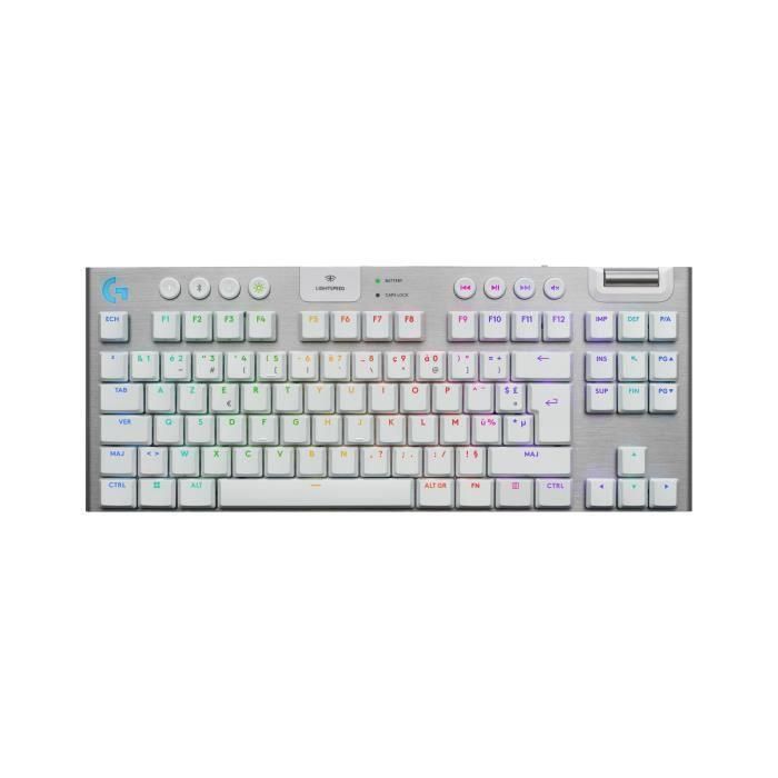 Teclado para juegos - inalámbrico - Logitech G - G915 TKL X - Interruptor táctil - AZERTY - Blanco Teclado para juegos - inalámbrico - Logitech G - G915 TKL X - Interruptor táctil - AZERTY - Blanco