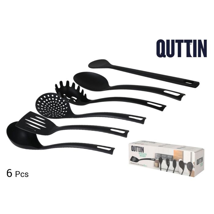 Quttin Set de 6 Utensilios de Cocina de Nylon Negro - Set/Conjunto 6 Piezas para Cocinar (8 Cajas) 0 Quttin Set de 6 Utensilios de Cocina de Nylon Negro - Set/Conjunto 6 Piezas para Cocinar (8 Cajas) 0