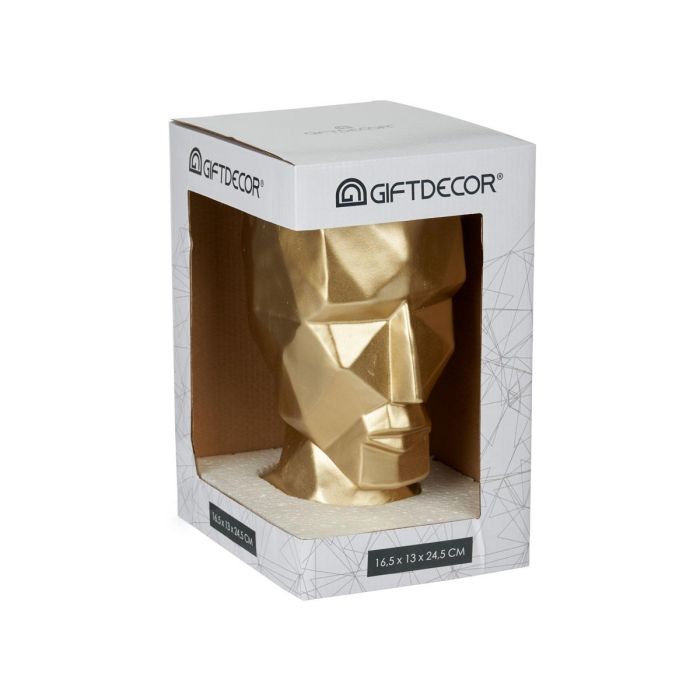 Jarron Cara 3D Oro Giftdecor 12X24CM (4 Unidades) 2 Jarron Cara 3D Oro Giftdecor 12X24CM (4 Unidades) 2
