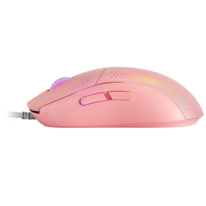 Mars Gaming MMPROP Ratón Gaming Óptico Ultraligero RGB Rosa Ambidiestro con Cable Flexible para PC y Consolas 2