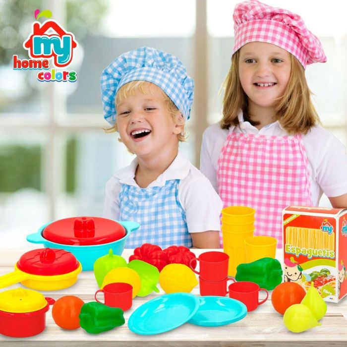 Set de Alimentos de Juguete Colorbaby Menaje y utensilios de cocina 31 Piezas (6 Unidades) 5