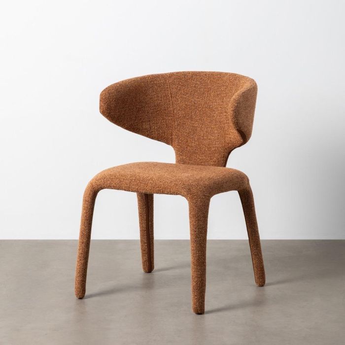 Silla Jaspeado Marrón Tejido Salón 58 X 60 X 81 cm