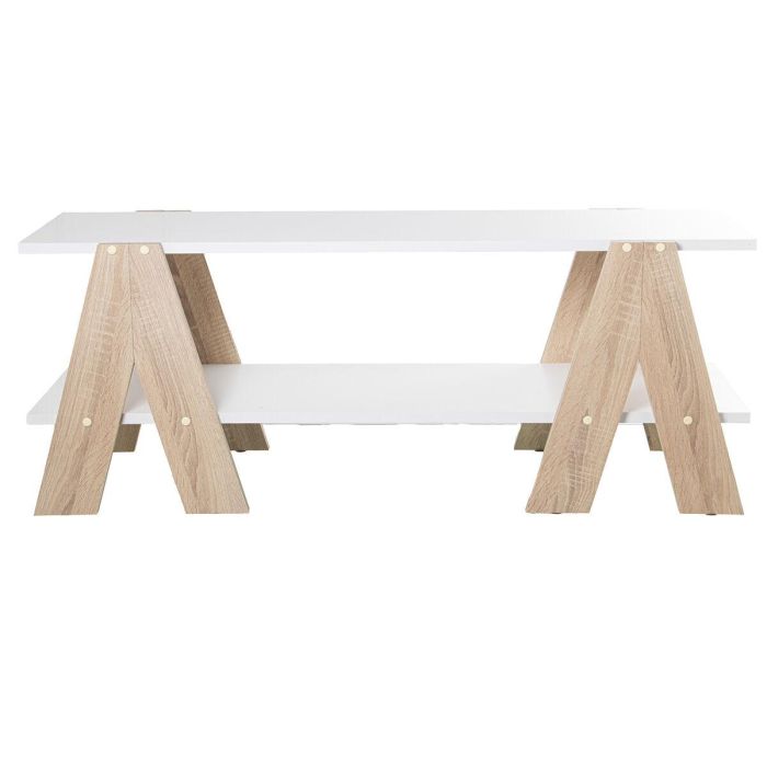 Mesa TV Alexandra House Living Blanco Marrón 120 x 46 x 38 cm 2