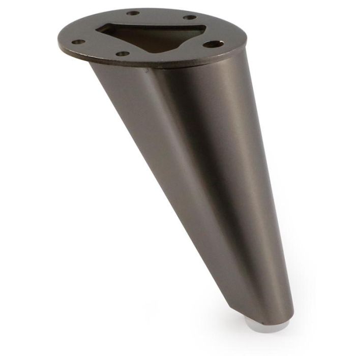 Q&Q Pata Metálica Cone para Sofás y Muebles, 130 mm de Altura, Acabado Níquel Oscuro, Metal Duradero
