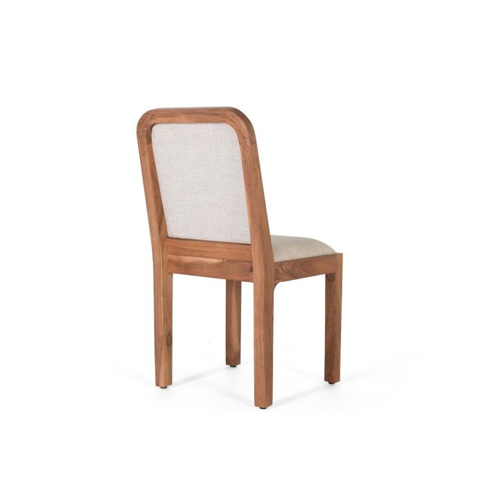 Sillas de Madera de Acacia y Tela Beige - Lote de 2 3