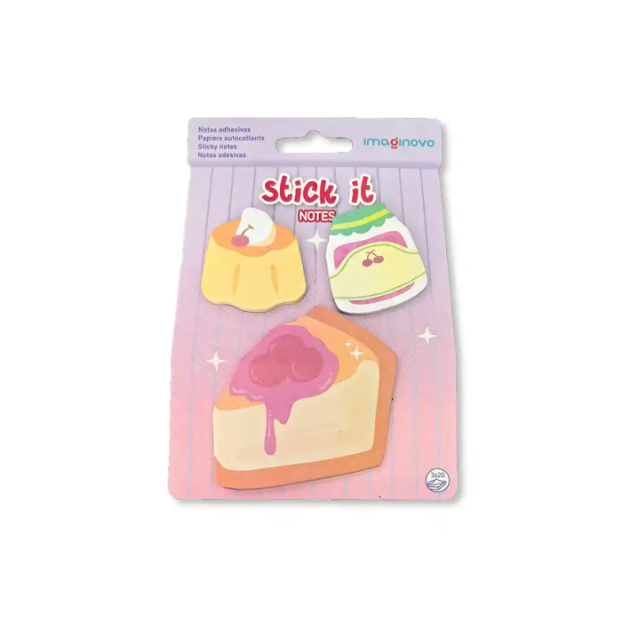 Imaginovo Bloc Notas Adhesivas Foodies Tarta 20 Hojas Tamaños Surtidos 1