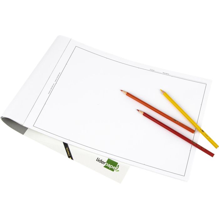 Bloc Dibujo Liderpapel Lineal Encolado 230x325 mm 20 Hojas 180 gr-M2 Con Recuadro 3