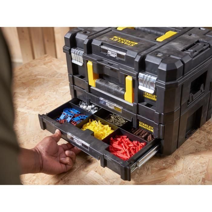 Kit de 2 cajas STANLEY FATMAX PRO-STACK - FMST1-71981 - 2 tiradores - 2 cajones - 21,5 L 3 Kit de 2 cajas STANLEY FATMAX PRO-STACK - FMST1-71981 - 2 tiradores - 2 cajones - 21,5 L 3