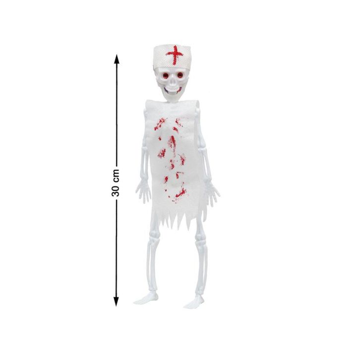 Esqueleto Colgante Enfermero Sangriento 30 cm para Halloween