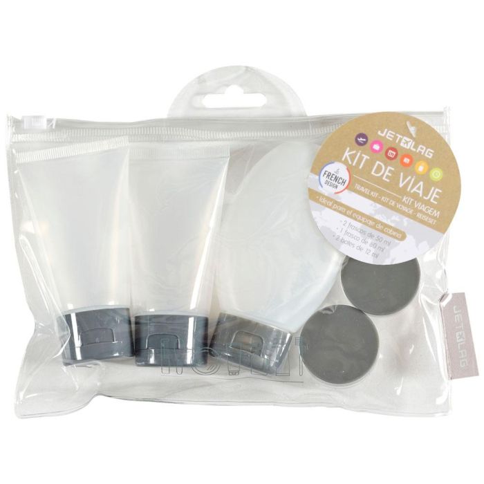 Jet Lag Kit Viaje 3 Frascos 80ml/50ml y 2 Botes 12ml con Bolsa Zip 0 Jet Lag Kit Viaje 3 Frascos 80ml/50ml y 2 Botes 12ml con Bolsa Zip 0