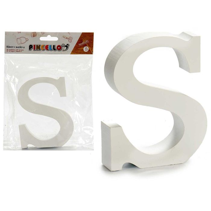 Letra S Madera Blanca 2x11 cm - Pincello (24 Unidades) Letra S Madera Blanca 2x11 cm - Pincello (24 Unidades)