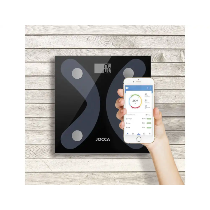 Báscula de Baño Jocca 1440/ Análisis Corporal/ Bluetooth/ Hasta 180kg/ Negro 1