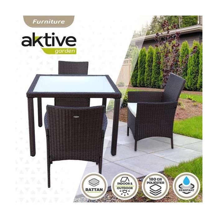 Conjunto de mesa (100x75 cm) + 4 sillas (60x61x84 cm) aktive 4 Conjunto de mesa (100x75 cm) + 4 sillas (60x61x84 cm) aktive 4