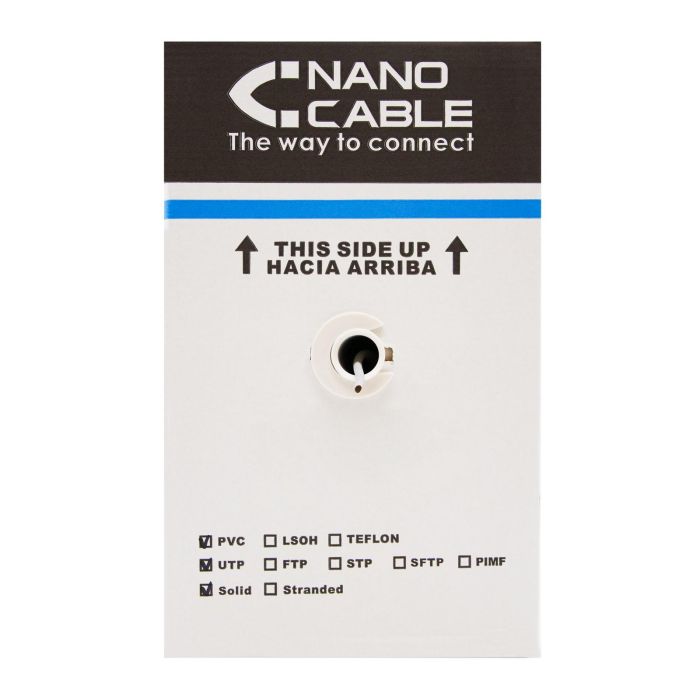 Nanocable 10.20.0304 Bobina Cable de Red RJ45 UTP Cat.5e Rígido AWG24 305 Metros Gris | Ideal para Instalaciones y Redes | Testado 100% RoHS 1