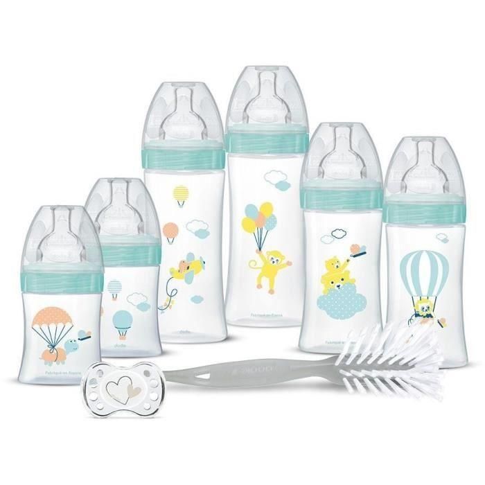 Kit de parto Dodie - 6 biberones anticólicos, tetinas planas, 1 chupete anatómico 0-2 meses, 1 cepillo para biberón - Sin BPA - Rosa Kit de parto Dodie - 6 biberones anticólicos, tetinas planas, 1 chupete anatómico 0-2 meses, 1 cepillo para biberón - Sin BPA - Rosa