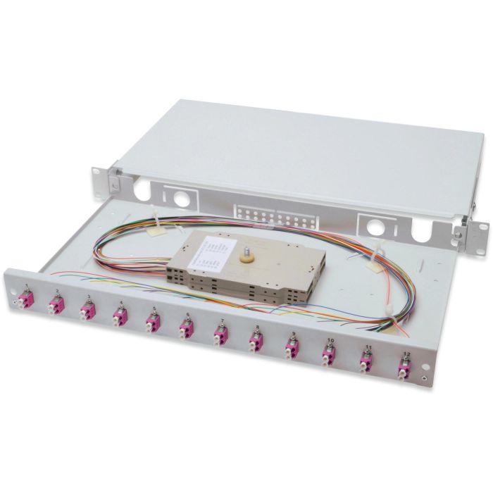 Digitus LWL Spleißbox 1HE 12x LC DX OM4 gris