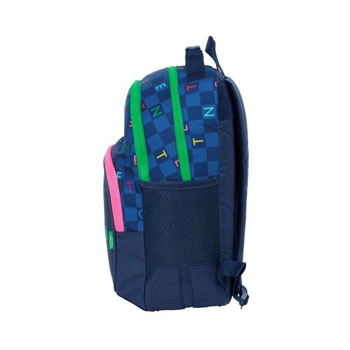 Mochila Escolar Benetton Damero Azul marino 32 x 42 x 15 cm 2 Mochila Escolar Benetton Damero Azul marino 32 x 42 x 15 cm 2