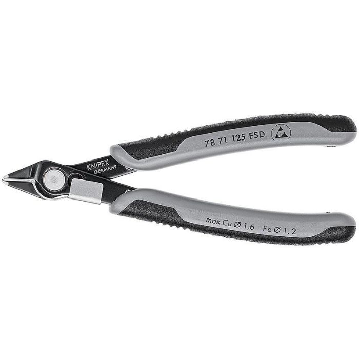Knipex 78 71 125 ESD Alicate diagonal de corte, Acero inoxidable, Plástico, ESD, 125 mm