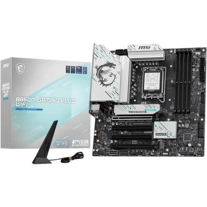 MSI Placa Base B860M Gaming Plus WiFi, LGA 1851, Intel B860, DDR5, WiFi 7, Bluetooth 5.4, USB 10Gbps, mATX - 911-7E42-003 0 MSI Placa Base B860M Gaming Plus WiFi, LGA 1851, Intel B860, DDR5, WiFi 7, Bluetooth 5.4, USB 10Gbps, mATX - 911-7E42-003 0