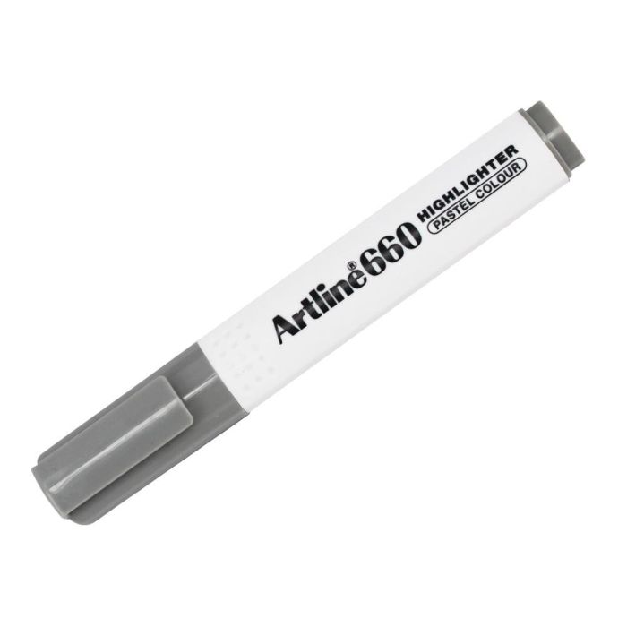 Rotulador Artline Fluorescente Ek-660 gris Pastel Punta Biselada 12 unidades 2