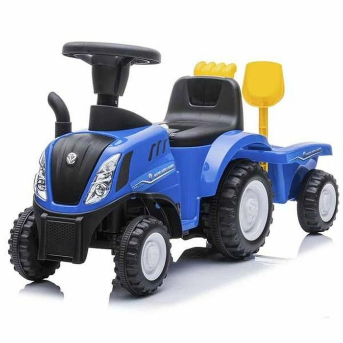 New Holland Tractor Correpasillos Infantil Azul con Luces y Sonidos - 91x44x29 cm, Edad 3+ Años