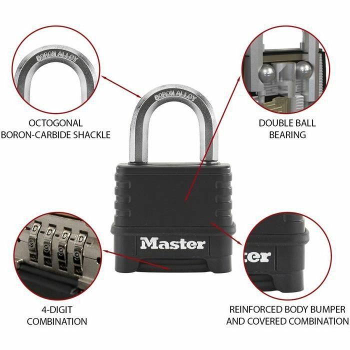 Master Lock M178EURD Candado de Alta Seguridad con Combinación, Cuerpo de Acero y Arco de Aleación de Boro, Diseñado para Uso en Exteriores, Resistencia al Corte 2 Master Lock M178EURD Candado de Alta Seguridad con Combinación, Cuerpo de Acero y Arco de Aleación de Boro, Diseñado para Uso en Exteriores, Resistencia al Corte 2