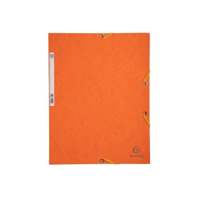 Carpeta De Gomas Y Solapas Exacompta Autentica Cartulina Lustrada A4 Con Etiqueta Naranja