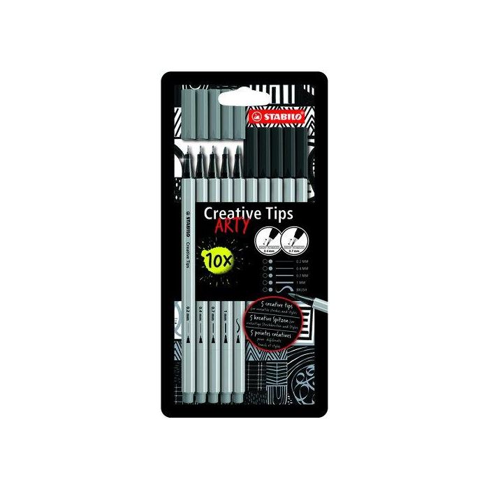 Rotulador Fibra Stabilo Creative Tips Arty Line Caja Carton De 10