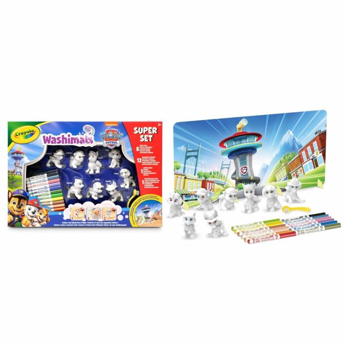 Crayola CRA0071662302511 Washimals Mis Animales para Colorear Super Set 8 Animales de la Patrulla Canina A partir de 3 años 10