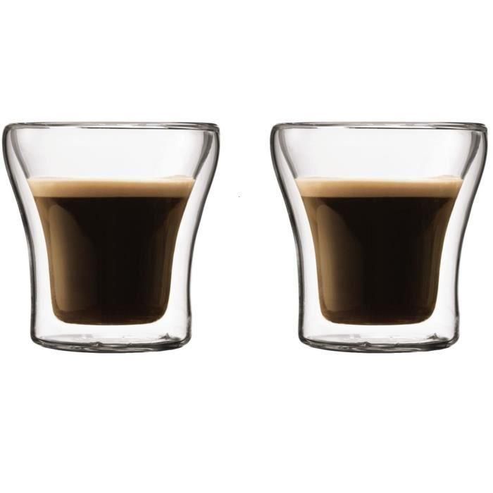 Bodum BOD0727015530154 - Juego de 2 Vasos de Doble Pared Assam, 0,1 L, Transparente 0 Bodum BOD0727015530154 - Juego de 2 Vasos de Doble Pared Assam, 0,1 L, Transparente 0