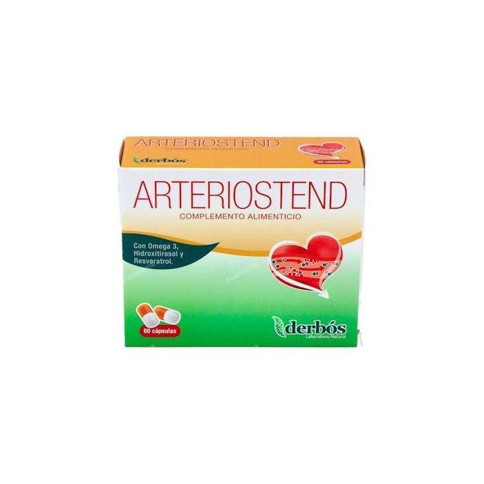 DERBOS Arteriostend 60 Cápsulas - Cuidado Arterial y Circulación con Omega 3, Borraja, Vitamina E y Olivo