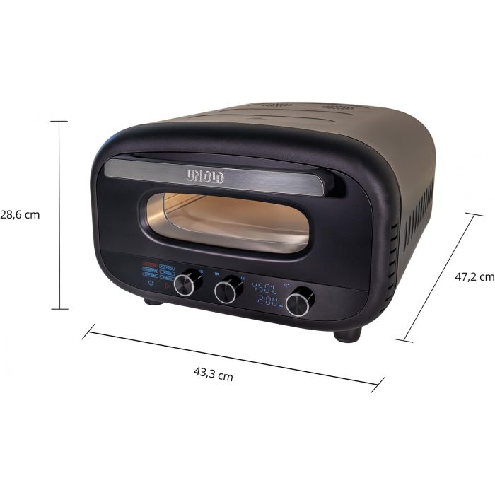 UNOLD 68805 Don Alfredo - Horno de Pizza Eléctrico Digital, 1 Pizza (30 cm, Hasta 450 °C), Piedra de Cocina, Negro y Acero Inoxidable, 1700 W UNOLD 68805 Don Alfredo - Horno de Pizza Eléctrico Digital, 1 Pizza (30 cm, Hasta 450 °C), Piedra de Cocina, Negro y Acero Inoxidable, 1700 W