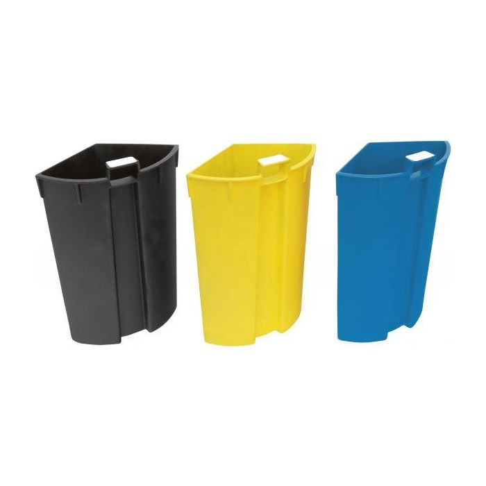 PROBBAX - WB-1251-BLA - Papelera de separación de residuos con recipientes separadores de colores - 13 L de capacidad - 25,5 cm Ø x 30,8 cm - Negro 1 PROBBAX - WB-1251-BLA - Papelera de separación de residuos con recipientes separadores de colores - 13 L de capacidad - 25,5 cm Ø x 30,8 cm - Negro 1