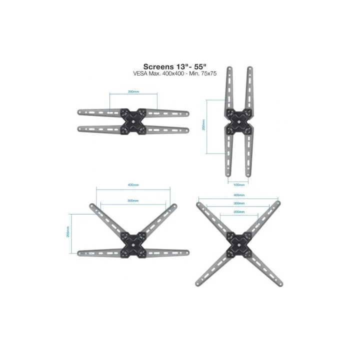 TOOQ SOPORTE PARED PANTALLAS 13-55" GIRA/INCLI NEGRO 1 TOOQ SOPORTE PARED PANTALLAS 13-55" GIRA/INCLI NEGRO 1