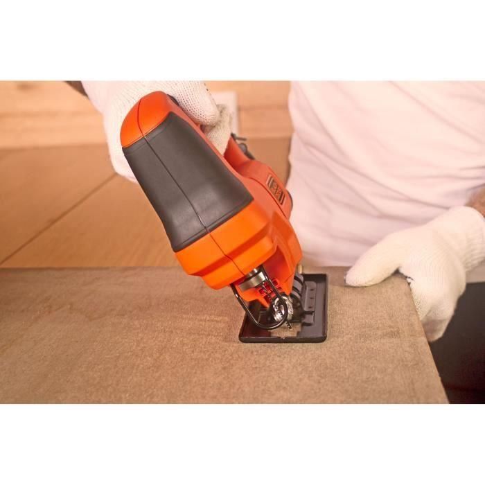 Sierra de calar de 400 W - 3000 rpm, recorrido de 18 mm, hoja en T, capacidad de corte madera 65 mm / acero 6 mm / aluminio 10 mm - BLACK+DECKER 3 Sierra de calar de 400 W - 3000 rpm, recorrido de 18 mm, hoja en T, capacidad de corte madera 65 mm / acero 6 mm / aluminio 10 mm - BLACK+DECKER 3